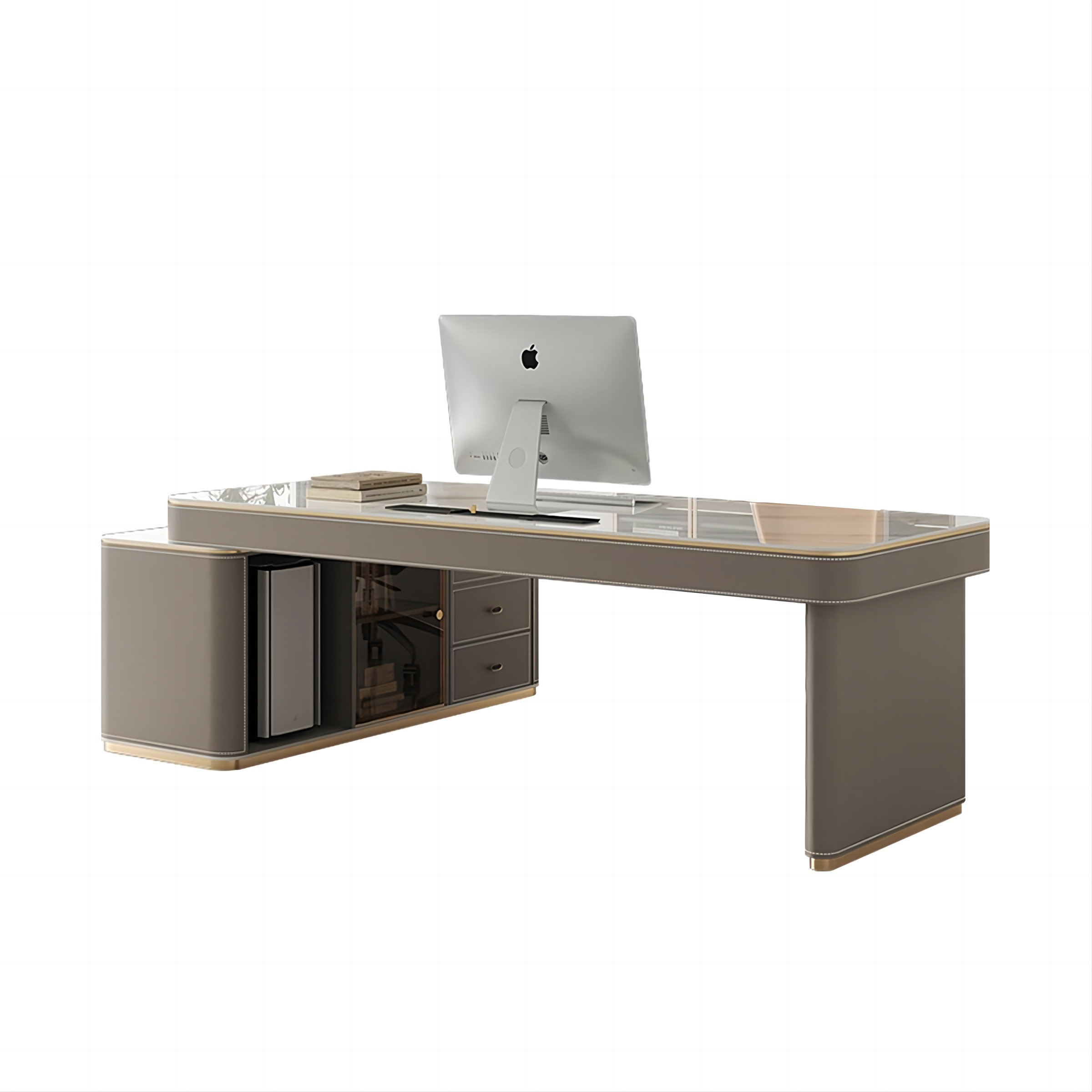 Recon Furniture L Shaped Executive Desk With And Cabinet Wayfair